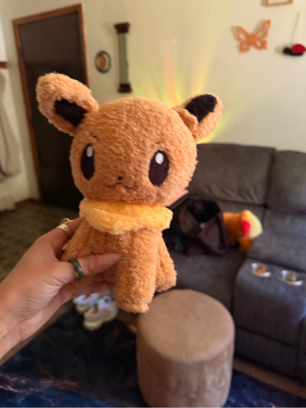 Pokemon Eevee Plush Toy - Brown with Cream Collar